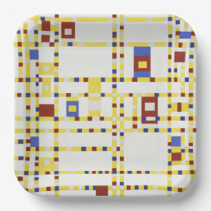 Plato De Papel Arte abstracto Piet Mondrian Broadway Boogie Woogi