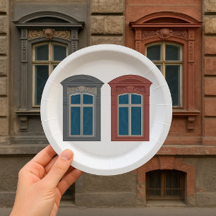 Plato De Papel Arte arquitectónico de la ventana europea