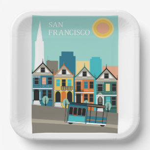 Plato De Papel Arte Bonito de San Francisco