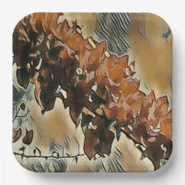 Plato De Papel Arte de árbol Rosa