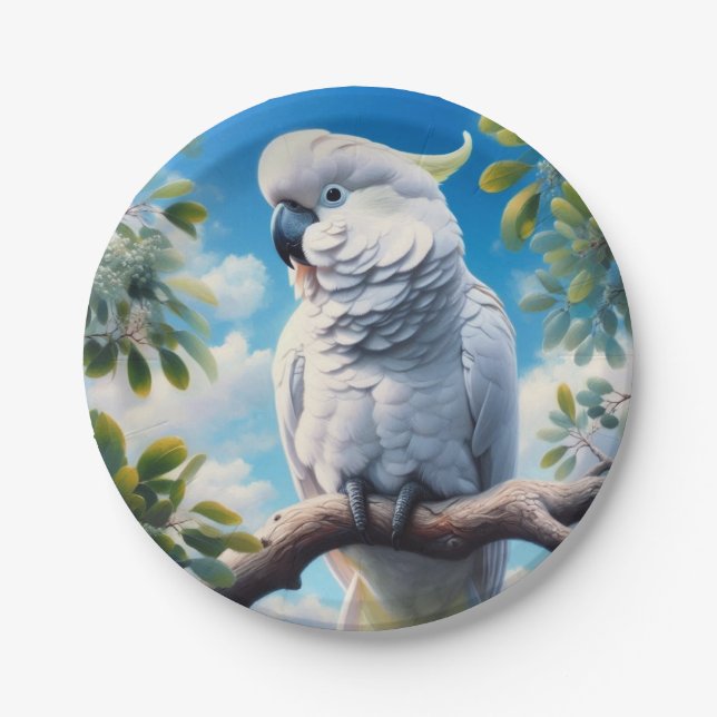 Plato De Papel Arte de Cockatoo (Anverso)