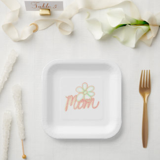 Plato De Papel Arte de flores de mamá