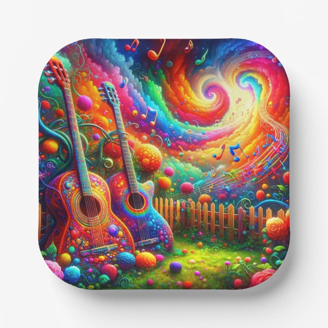 Plato De Papel Arte de guitarra (Anverso)