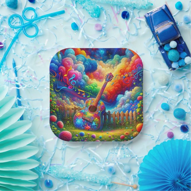 Plato De Papel Arte de guitarra (Fiesta)