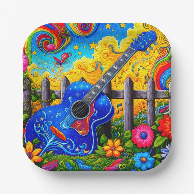 Plato De Papel Arte de guitarra (Anverso)