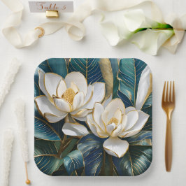 Plato De Papel Arte de Magnolia del Sur
