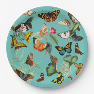 Plato De Papel Arte de mariposa vintage, muchos tipos y colores