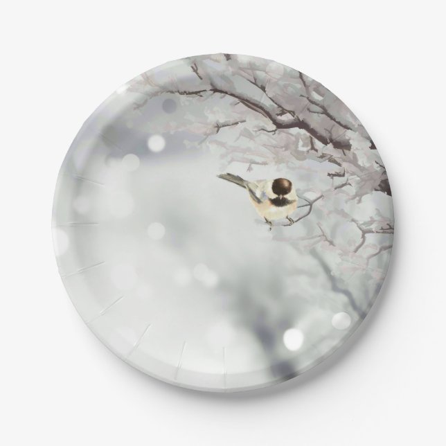 Plato De Papel Arte de pájaro de pollo con arroz escarchado de in (Anverso)