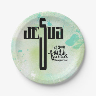 Plato De Papel Arte De Palabra De Jesús