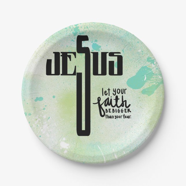 Plato De Papel Arte De Palabra De Jesús (Anverso)