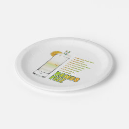 Plato De Papel Arte de Receta de Cóctel Ramos Gin Fizz