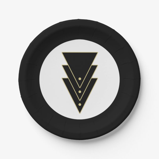 Plato De Papel Arte Deco Moderno Esmoquin (Anverso)