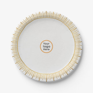 Plato De Papel Arte Deco Moderno Oro Blanco Corporativo