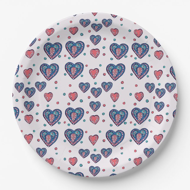 Plato De Papel Arte del Día de San Valentín (Anverso)