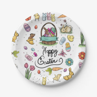 Plato De Papel Arte Feliz Pascua