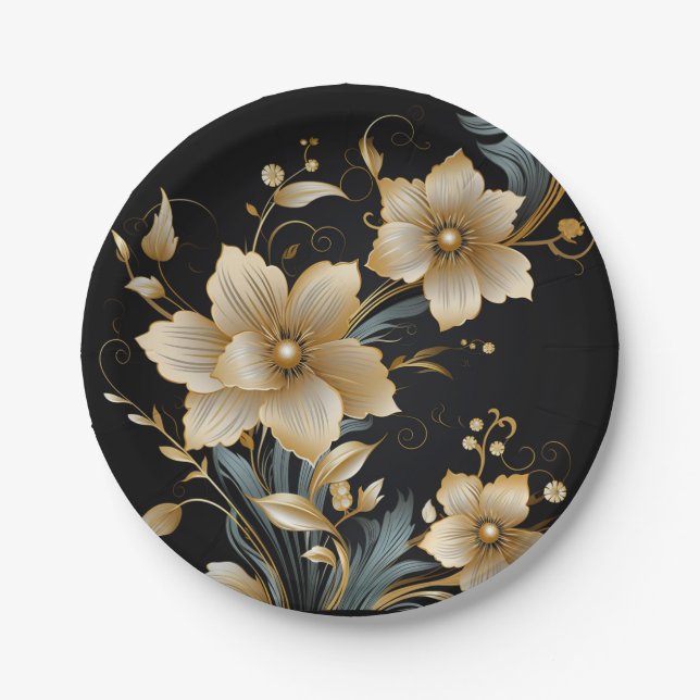 PLATO DE PAPEL ARTE FLORAL #2 (Anverso)