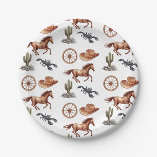 Plato De Papel Arte infantil occidental acuarela