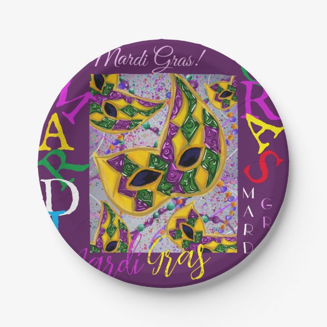 PLATO DE PAPEL ARTE MARDI GRAS (Anverso)