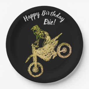 Plato De Papel Arte Motocross