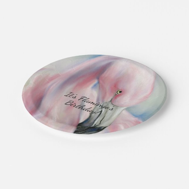Plato De Papel Arte Pink Flamingo Pastel (Angular)