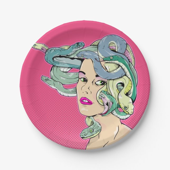 Plato De Papel Arte pop de Medusa (Anverso)