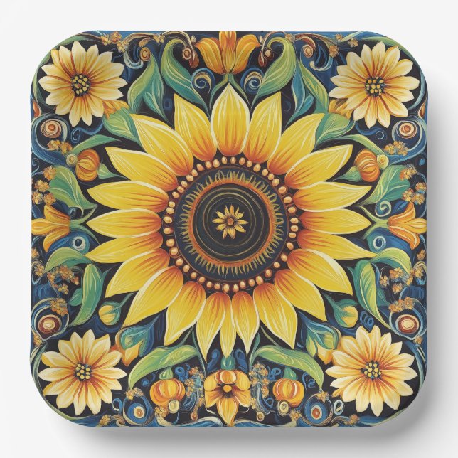 Plato De Papel arte popular ucraniano (Anverso)