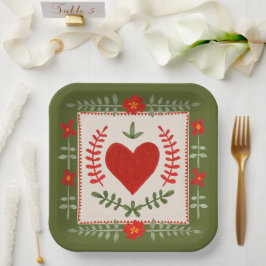Plato De Papel Arte Popular Valentine