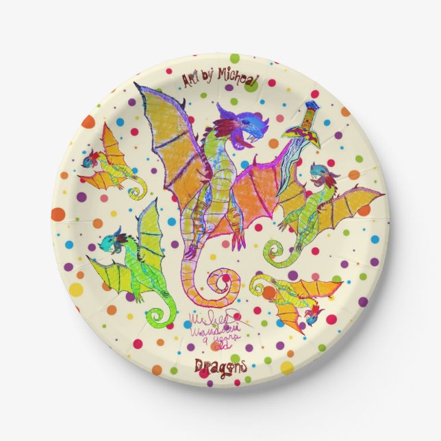 Plato De Papel Arte por Micheal Dragons Paper Plate (Anverso)