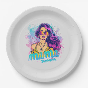Plato De Papel Arte Retro Mama Pop Personalizado (15)