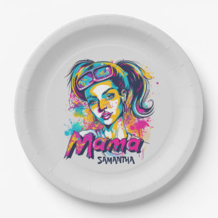 Plato De Papel Arte Retro Mama Pop Personalizado (18)