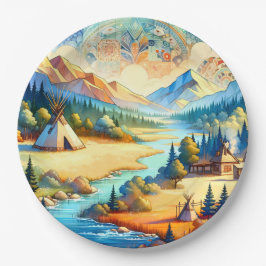 Plato De Papel Arte simbólico estacional del Valle Sagrado