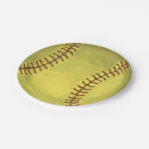Plato De Papel Arte Softball pintado