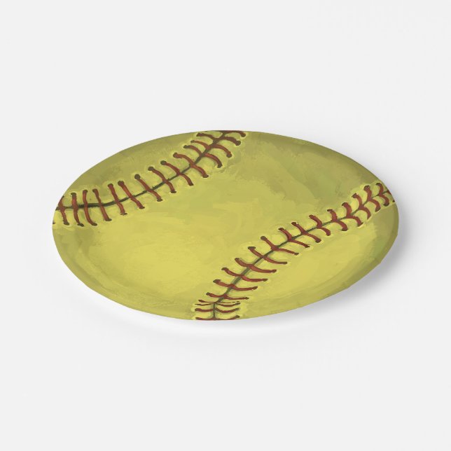 Plato De Papel Arte Softball pintado (Angular)