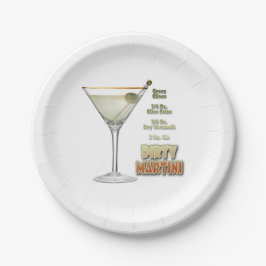 Plato De Papel Arte sucio de Martini Cocktail Recipe