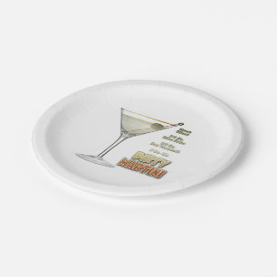 Plato De Papel Arte sucio de Martini Cocktail Recipe