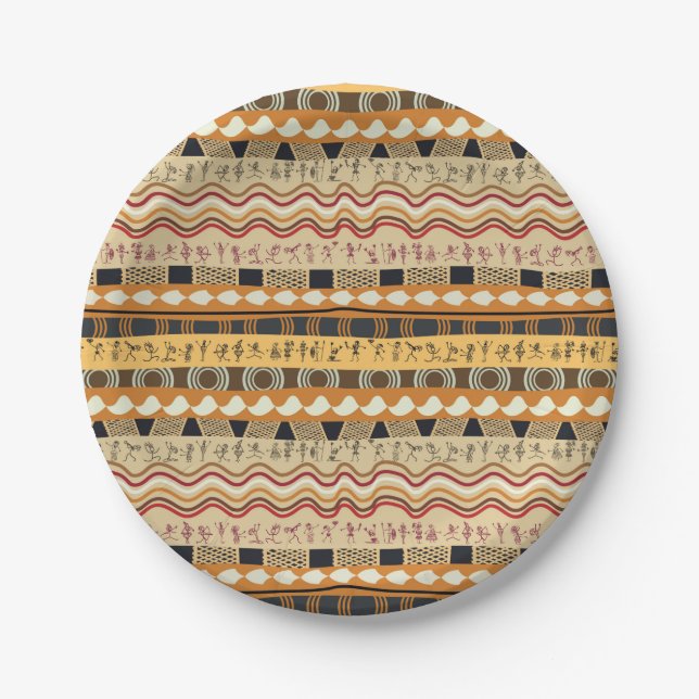 PLATO DE PAPEL ARTE TRIBAL AFRICANO (Anverso)