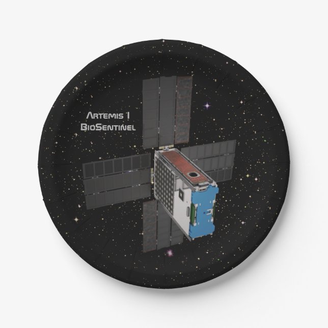 Plato De Papel Artemis BioSentinel CubeSat (Anverso)