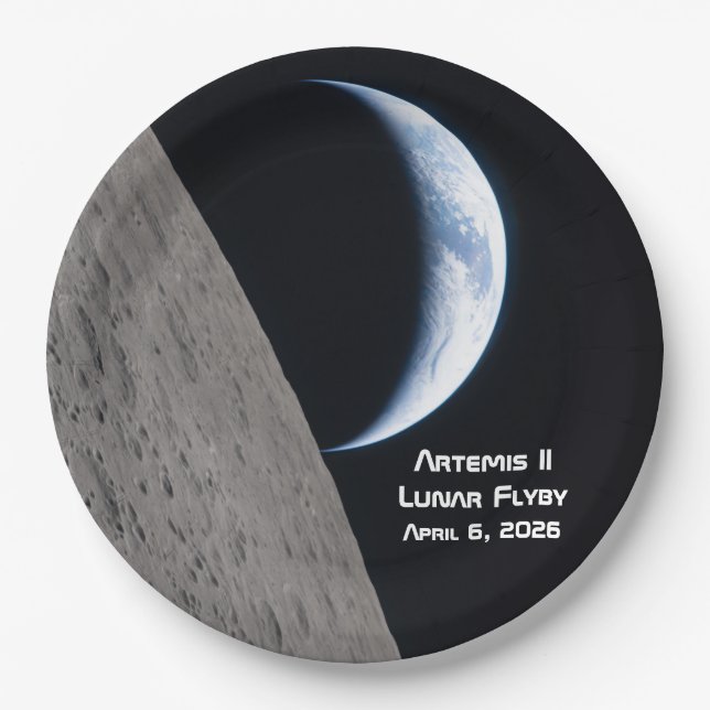 Plato De Papel Artemis II sobrevuelo lunar (Anverso)