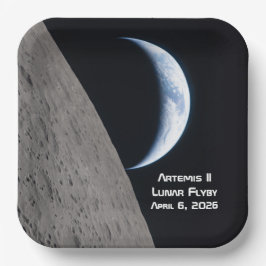 Plato De Papel Artemis II sobrevuelo lunar