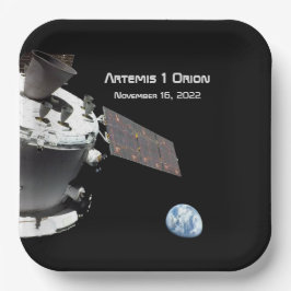 Plato De Papel Artemis Orion Spacecraft Blue Marble