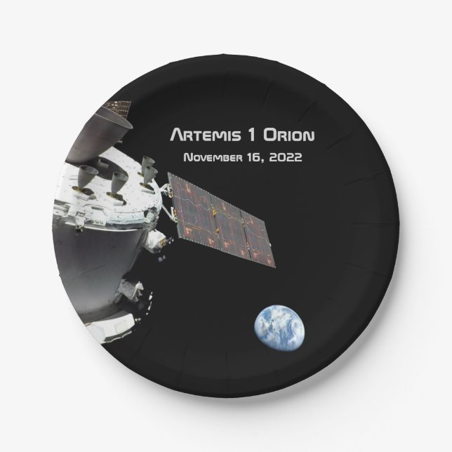 Plato De Papel Artemis Orion Spacecraft Blue Marble (Anverso)