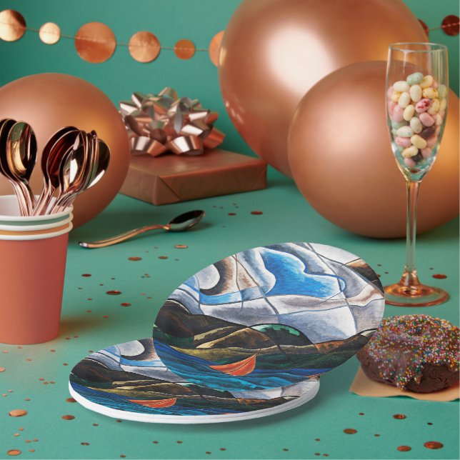 Plato De Papel Arthur Dove, nubes y agua (Multi)