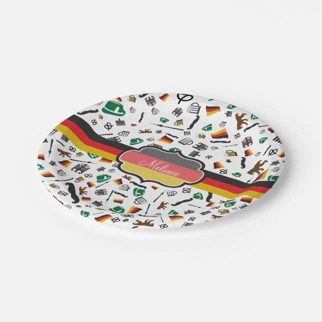 Plato De Papel Artículos alemanes con la bandera de Alemania (Angular)