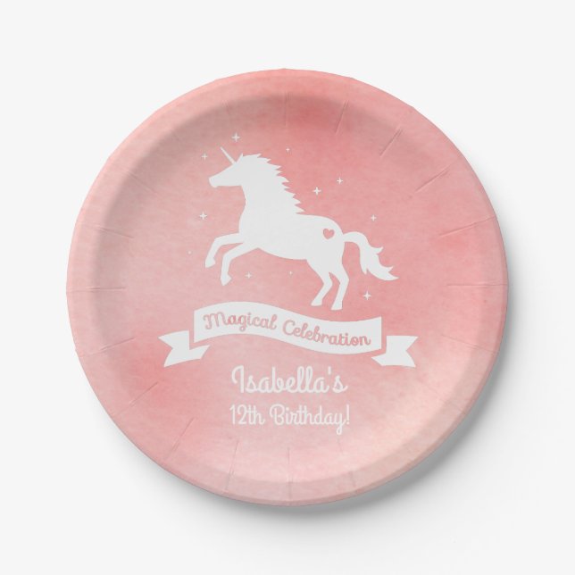 Plato De Papel Artículos de fiesta de cumpleaños para chicas de U (Anverso)