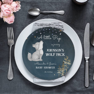 Plato De Papel Artículos de tocador con temática de lobo pequeño