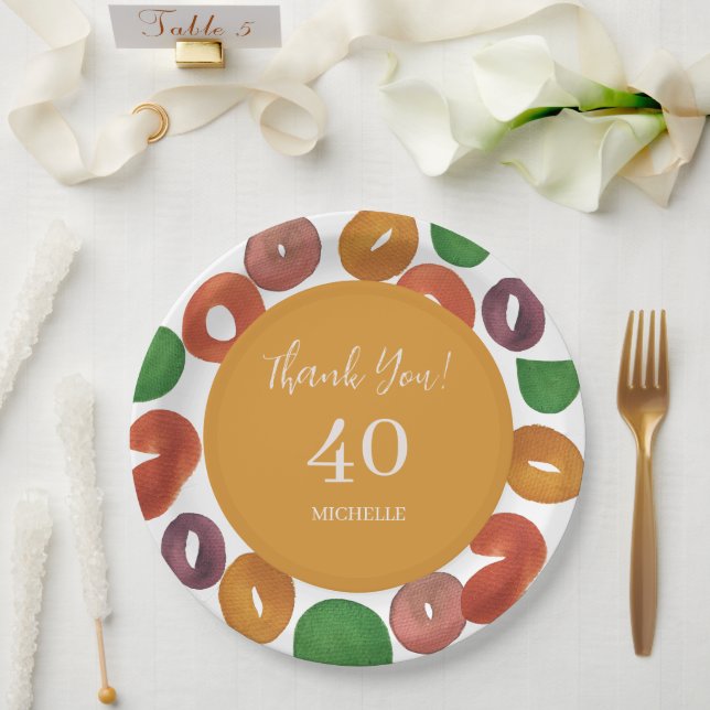 Plato De Papel Artistic Colorful Fall Paper Plate (Boda)