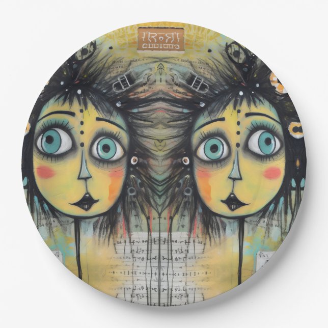 Plato De Papel ArtLady 12 Encantadora y angustiada (Anverso)