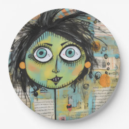 Plato De Papel ArtLady 15 Encantadora y angustiada