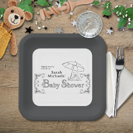 Plato De Papel Artsy Baby Shower