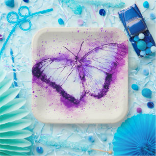 Plato De Papel Artsy Butterfly